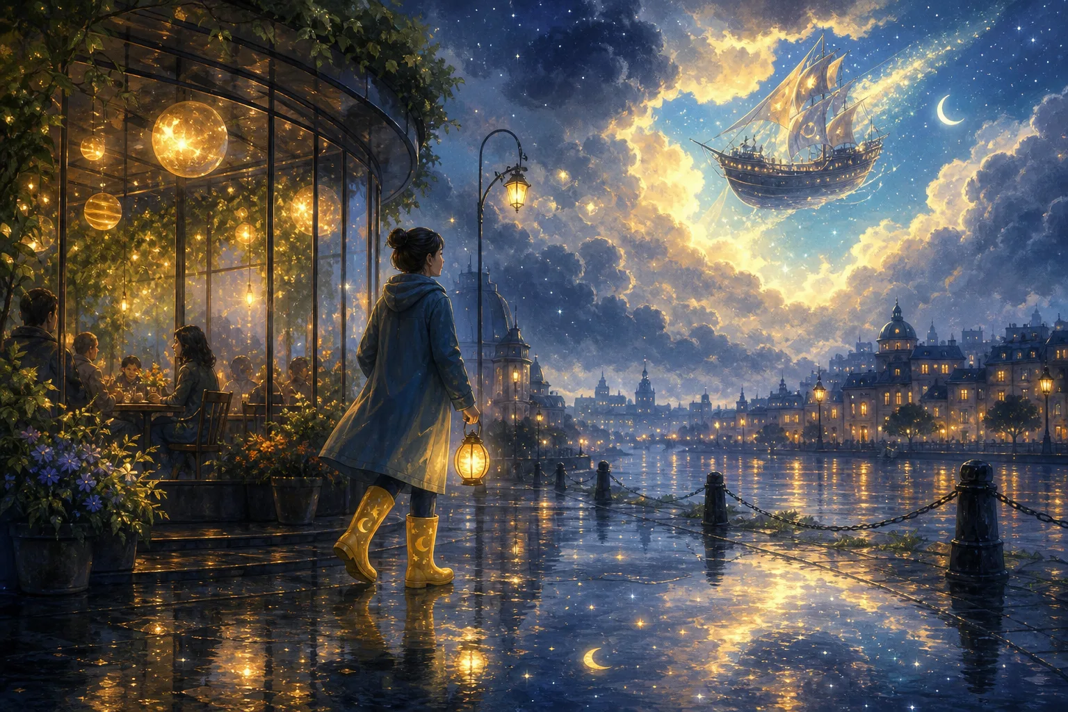 Story illustration for Silas and the Moonlit Rain Boots