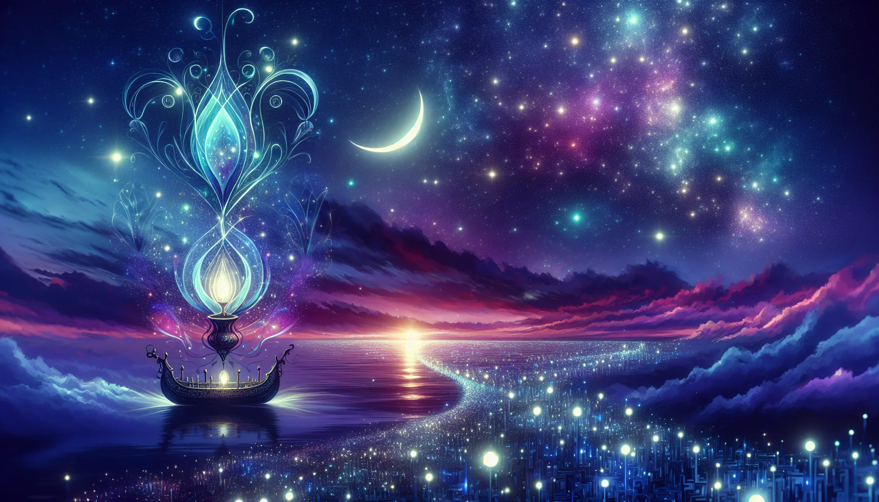 Story illustration for The Lantern of Truth on the Starlit Sea